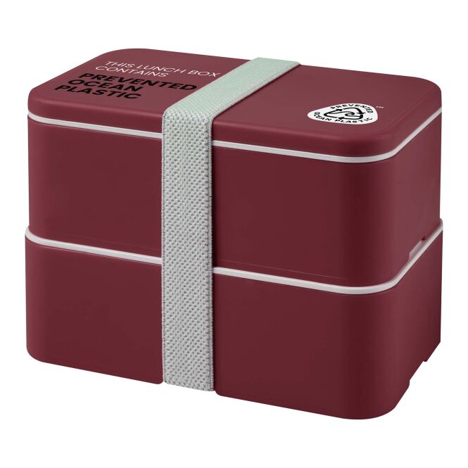 NONE Corporate Gift MIYO POP 700+700ml Double Layer Lunch Box with Red