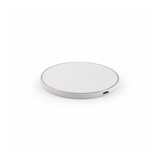 NONE Corporate Gift Dirac Wireless Fast Charger with Custom Logo Print White