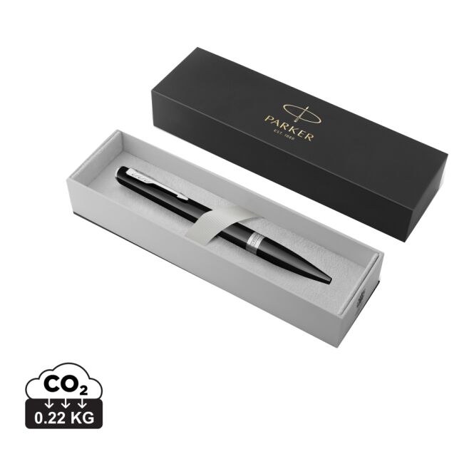 Executive Gift Parker Meridian Chrome Pen with Custom Logo Print Black