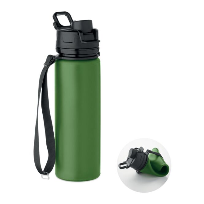 Corporate Gift Sports Bottle โ dark green โ with custom logo print 500ml leak-proof lid BPA-free reusable printed water bottle