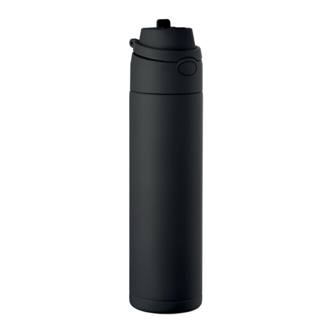 Branded Merchandise Stainless Steel Bottle 650ml โ black โ with laser engraving 650ml recycled leak-free drink bottle for corporate