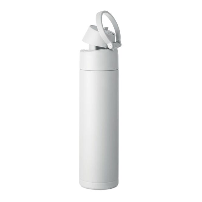 Promotional Product Stainless Steel Bottle โ white โ with laser engraving 650ml recycled leak-free lid custom water bottle