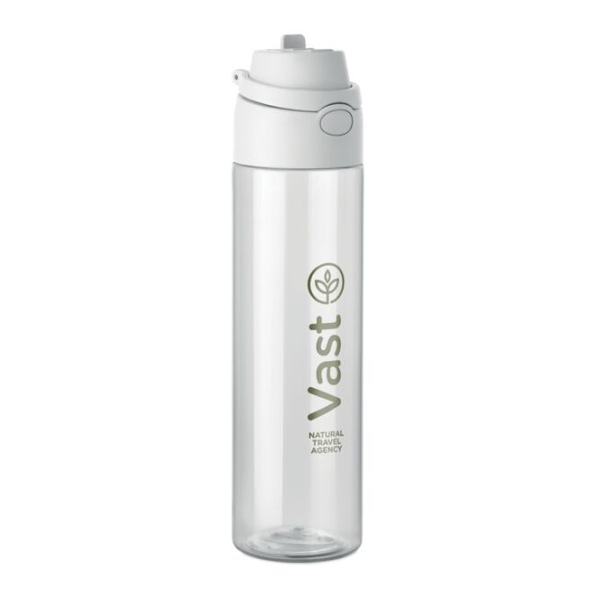 Promotional Product Sports Water Bottle โ white โ with custom logo print 700ml leak-proof lid rpet eco-friendly custom bottle