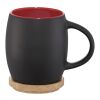 Hearth 400 ml ceramic mug with wooden coaster Solid black-Red | not available