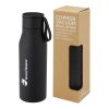 Ljungan 500 ml copper vacuum insulated stainless steel bottle with PU leather strap and lid Standard | Solid black | No Branding | not available | not available