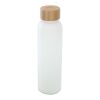 Lume 500 ml matte soda lime glass bottle with bamboo lid   Standard | white | No Branding | not available | not available