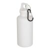 Oregon 400 ml solid colour RCS recycled plastic water bottle with carabiner  Standard | White | No Branding | not available | not available