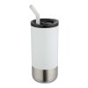 Grayson 480 ml RCS recycled insulated tumbler with straw Standard | White | No Branding | not available | not available