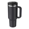 Stanley Quencher® ProTour 1180 ml recycled stainless steel insulated flip straw tumbler	 Solid black