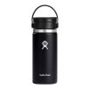 Hydro Flask Wide Mouth 473 ml insulated stainless steel tumbler with Flex Sip™ lid Black