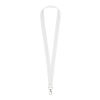 Impey lanyard with convenient hook Priority | White | 1-color Screen Print | both straps | 300 mm x 16 mm | not available