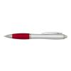 Nash RCS recycled plastic ballpoint pen with silver barrel and coloured grip (black ink) Standard | Red | No Branding | not available | not available