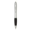 Nash RCS recycled plastic ballpoint pen with silver barrel and coloured grip (black ink) Standard | Solid black | No Branding | not available | not available