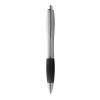 Blue Ink Nash Ballpoint Pen with Coloured Grip Standard | Silver-Solid black | No Branding | not available | not available