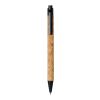 Midar cork and wheat straw ballpoint pen Standard | Natural-Solid black | No Branding | not available | not available