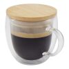 Lenora 250 ml glass cup with bamboo lid Standard | White | No Branding | not available | not available