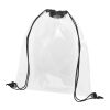 Lancaster transparent drawstring backpack Standard | Solid black-White | No Branding | not available | not available