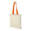 Nevada 100 g/m² cotton tote bag coloured handles Standard | Natural-Orange | not available | No Branding | not available | not available | not available