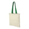 Nevada 100 g/m² cotton tote bag coloured handles Standard | Natural-Bright green | not available | No Branding | not available | not available | not available
