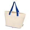 Sierra 140 g/m² GRS recycled foldable cotton tote bag 7L Standard | Natural-Royal blue | No Branding | not available | not available | not available