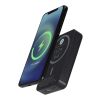 Acrab 10.000 mAh 15W magnetic wireless power bank with 20W PD - made from recycled plastic Standard | Solid black | not available | No Branding | not available | not available
