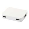 Gaia 4-port USB hub with USB-A and Type-C output and dual input - made from recycled plastic Standard | White | No Branding | not available | not available