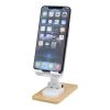 Alfirk recycled plastic foldeable desk phone stand with bamboo details Standard | White | No Branding | not available | not available