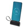 Alnair 5000 mAh 10W recycled plastic Type-C power bank with built-in flip stand and 2-in-1 cable Solid black | not available