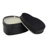 Blissful heart-shaped tin candle with vanilla aroma Standard | Solid black | No Branding | not available | not available