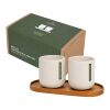 Originalhome oval wooden tray and 150 ml ceramic mug set Wood