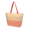 Rhythm straw paper large zipped tote bag 21L Brick