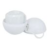 Fog poncho in round plastic container with carabiner White