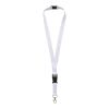 Balta recycled PET lanyard with safety buckle Solid black-White | 15mm | No Branding | not available | not available