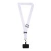 Lyra RPET sublimation adjustable lanyard with phone holder White | No Branding | not available | not available