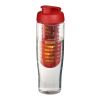 H2O Active® Tempo 700 ml flip lid sport bottle & infuser White-Red | No Branding | not available | not available
