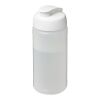 Baseline Plus 500 ml flip lid sport bottle Transparent-White | No Branding | not available | not available