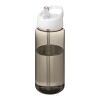 H2O Active® Octave Tritan™ 600 ml spout lid sport bottle Charcoal-White | No Branding | not available | not available