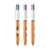 BIC® 4 Colours Shine ballpen + Lanyard White-White/Rose Gold(2) | No Branding | not available | not available
