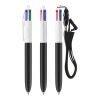 BIC® 4 Colours® ECO + lanyard White-Solid black