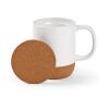 Ebro Mug Ceramic, Cork lid and base 380ml. Sublimation White | No Branding | not available | not available | not available