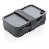 PP lunchbox with spork anthracite | No Branding | not available | not available