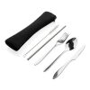4 Pieces stainless steel re-usable cutlery set silver | No Branding | not available | not available