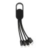 4-in-1 cable with carabiner clip black | No Branding | not available | not available