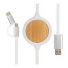 3-in-1 cable with 5W bamboo wireless charger White | No Branding | not available | not available