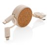 Cork and Wheat 6-in-1 retractable cable brown | No Branding | not available | not available