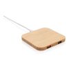 FSC® certified bamboo 5W wireless charger with USB brown | No Branding | not available | not available