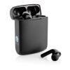 Skywave RCS recycled plastic solar earbuds black | No Branding | not available | not available
