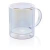 Deluxe double wall electroplated glass mug White | No Branding | not available | not available