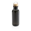 GRS RPET bottle with FSC bamboo lid and handle black | No Branding | not available | not available