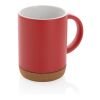 Ceramic mug with cork base red | No Branding | not available | not available